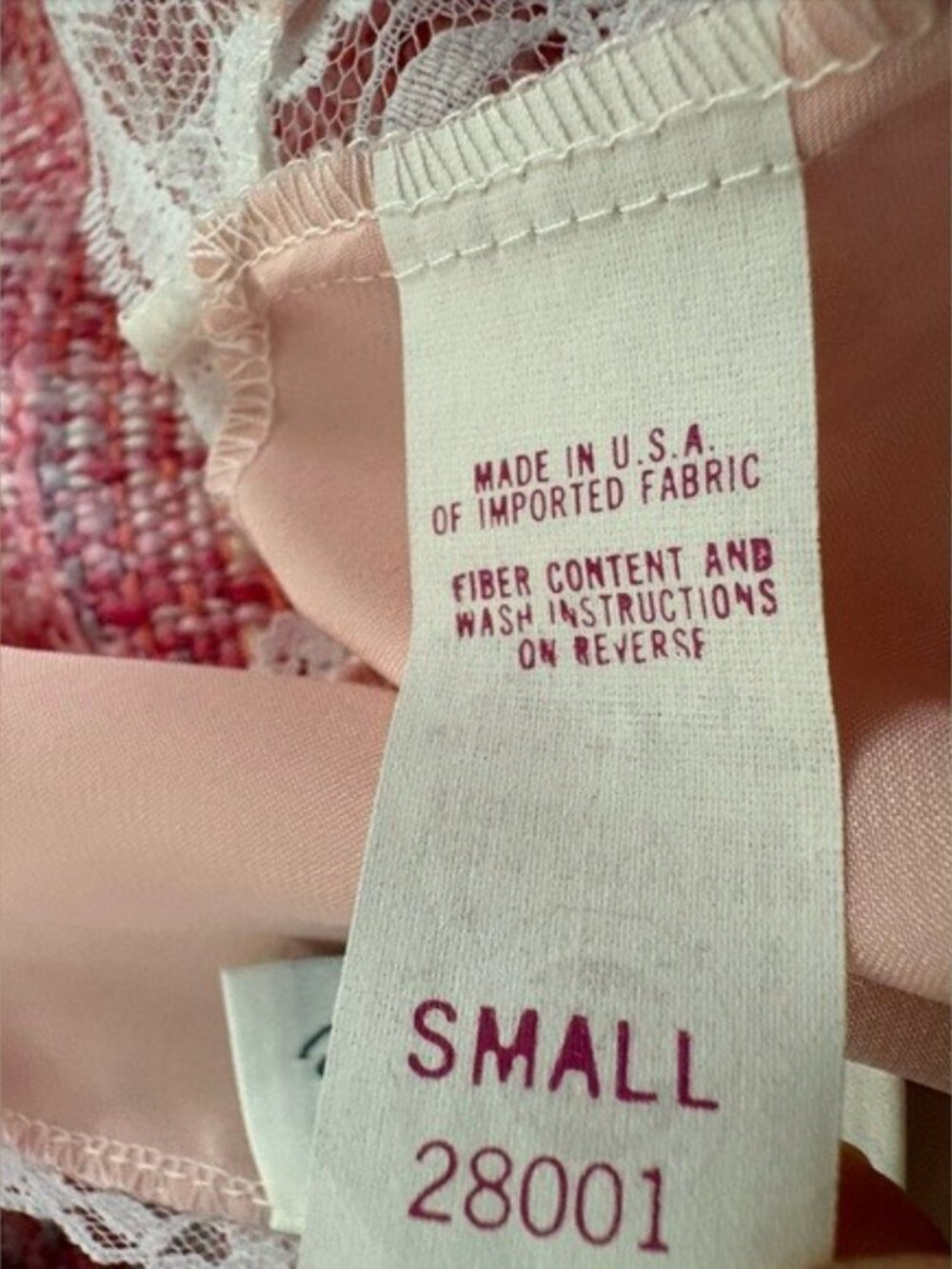 VTG Nicole Peach Pink Satin Lace Teddy Bodysuit Robe Set Size S/M - Picture 12 of 15